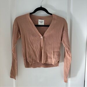 Abercrombie & Fitch Women's Button Down Ribbed Top - Tan